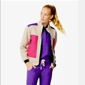 FIGS Oatmeal Selwyn Sherpa Jacket NWT